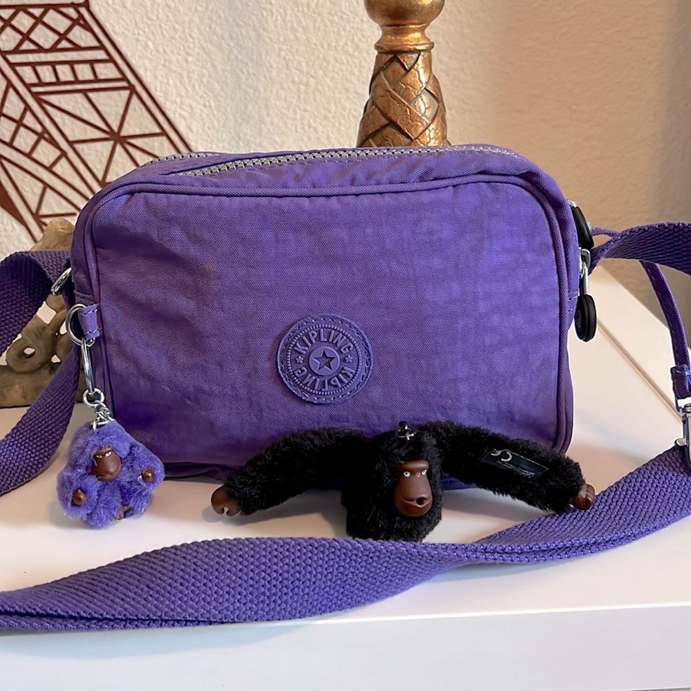 Kipling Crossbody Purple Bag with Keychain